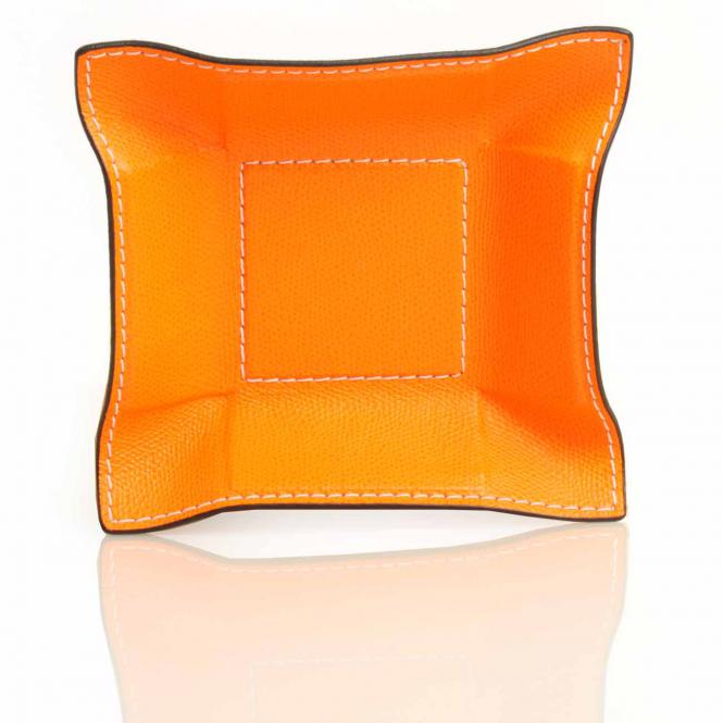 Giobagnara Ablageschale Jack lederbezogen quadratisch S orange Lederablage Jack quadratisch S, orange